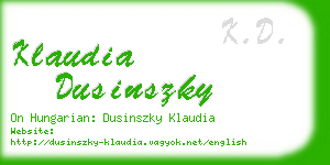 klaudia dusinszky business card